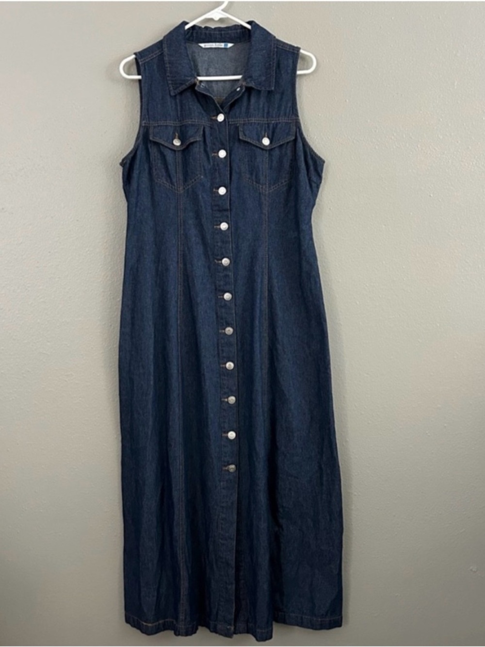 NWT !  Given Kale Denim Sleeveless Maxi Dress : Size XL